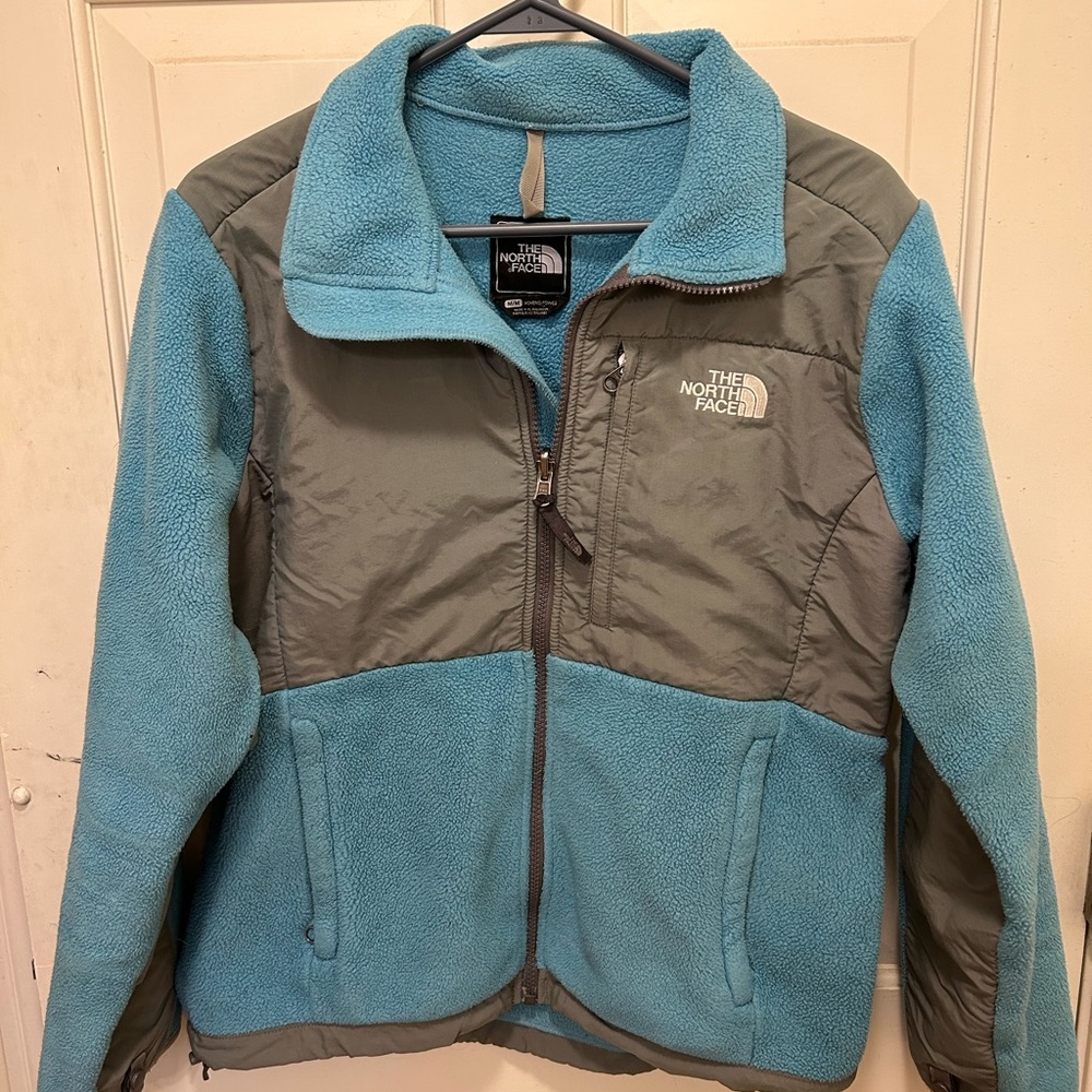 Bright blue vintage North Face fleece jacket